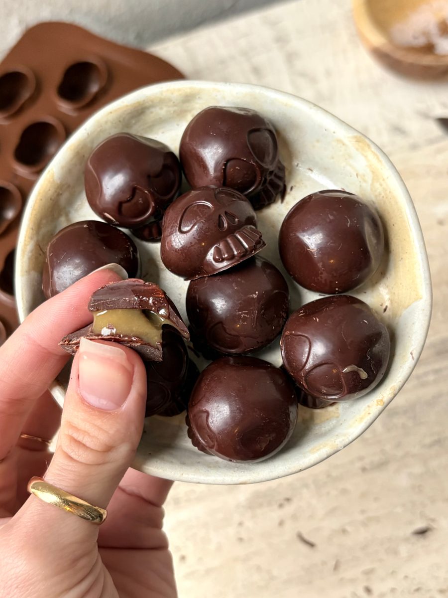 salted tahini caramel chocolates