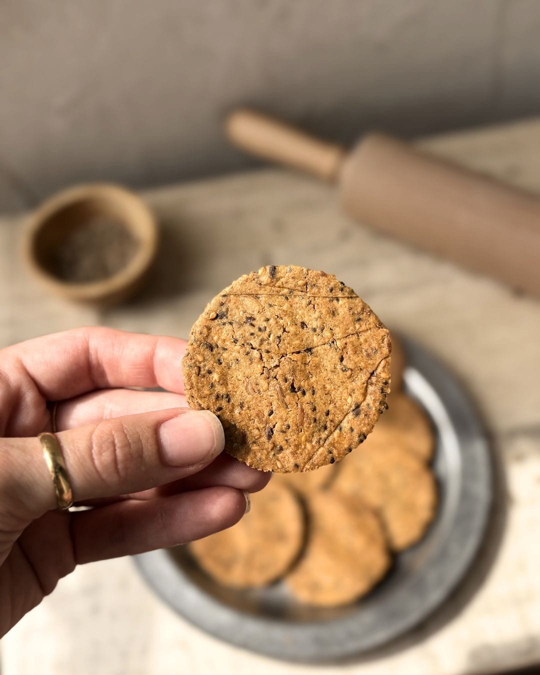 parmesan seed crackers