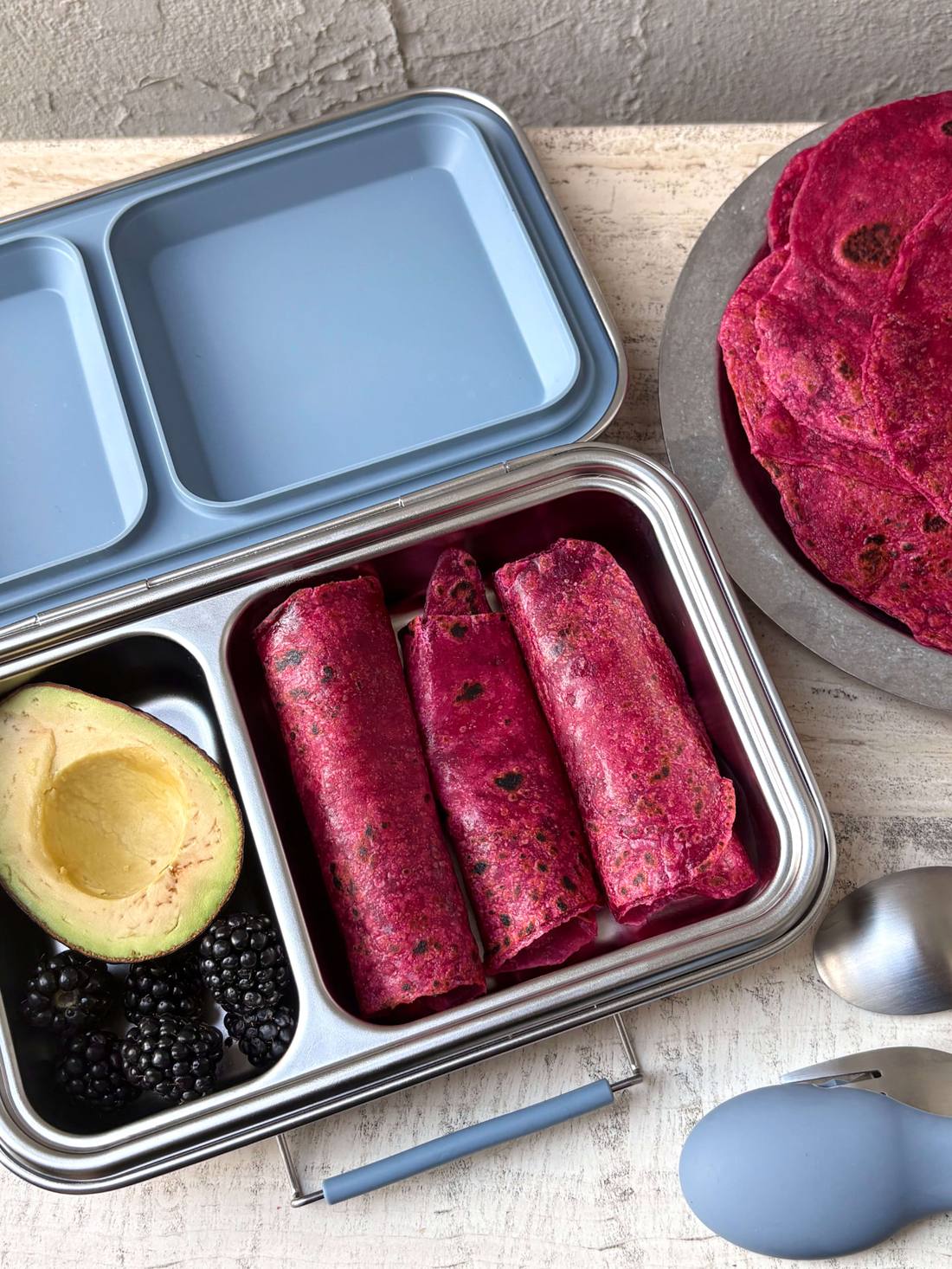 beetroot spelt wraps