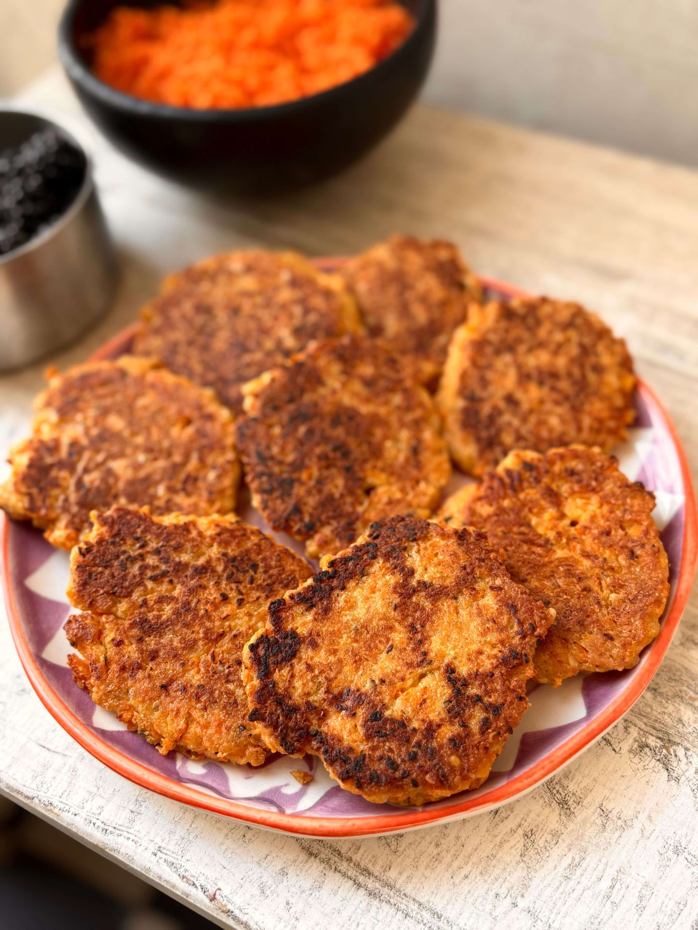 carrot & parmesan fritters